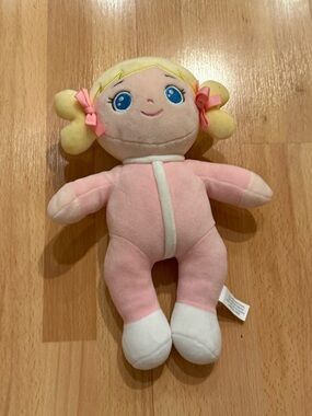 Plush Pink Baby Doll Soft Toy - Adorable Girls' Comfort Doll with swaddle